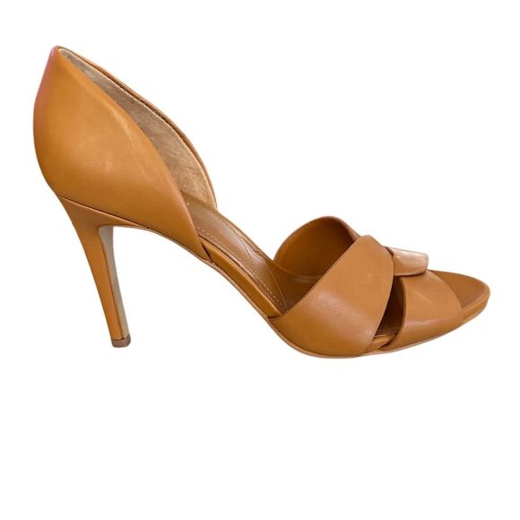 Franco Sarto Hanita pump Women's Brown leather D'Orsay Stiletto Heels Size 7.5 - Picture 5 of 11